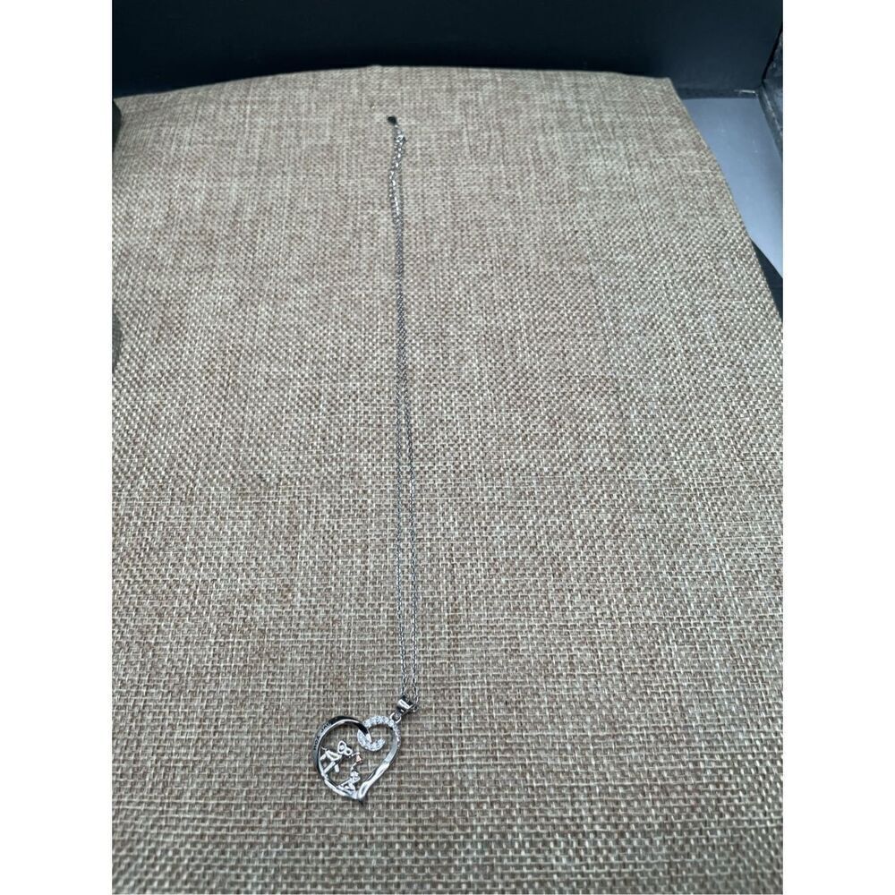 Double Elephants Heart Necklace I Love You Engraved Valentines Mothers Day - Picture 4 of 6